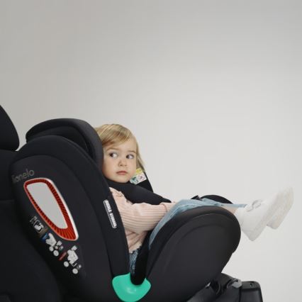 Lionelo - Kääntyvä turvaistuin jalustalla ANTOON PLUS i-Size 40-105 cm Musta Onyx