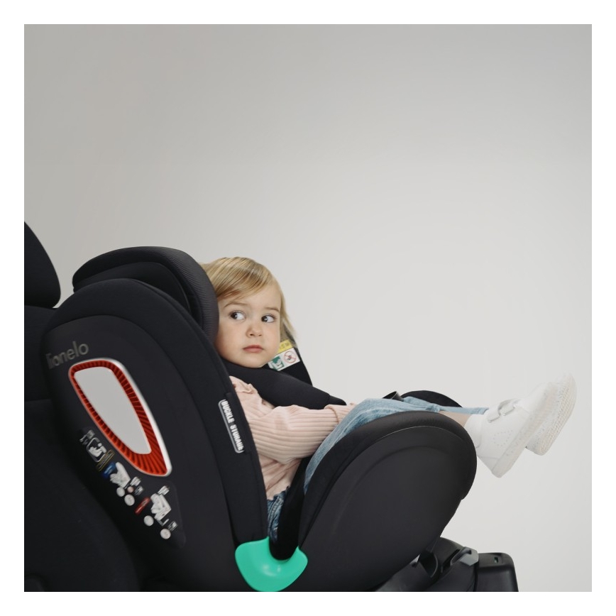 Lionelo - Kääntyvä turvaistuin jalustalla ANTOON PLUS i-Size 40-105 cm Musta Onyx