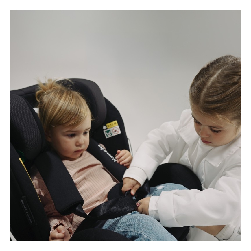 Lionelo - Kääntyvä turvaistuin jalustalla ANTOON PLUS i-Size 40-105 cm Musta Onyx