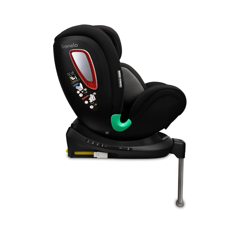 Lionelo - Kääntyvä turvaistuin jalustalla ANTOON PLUS i-Size 40-105 cm Musta Onyx