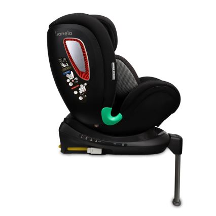 Lionelo - Kääntyvä turvaistuin jalustalla ANTOON PLUS i-Size 40-105 cm Musta Onyx