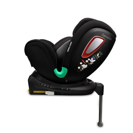 Lionelo - Kääntyvä turvaistuin jalustalla ANTOON PLUS i-Size 40-105 cm Musta Onyx