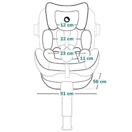 Lionelo - Kääntyvä turvaistuin jalustalla ANTOON PLUS i-Size 40-105 cm Musta Onyx