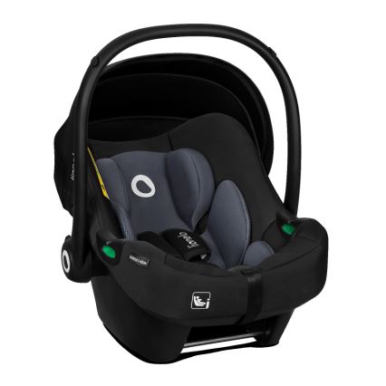 Lionelo - Kääntyvä turvaistuin jalustalla ASTRID SET i-Size 40-87 cm musta/harmaa