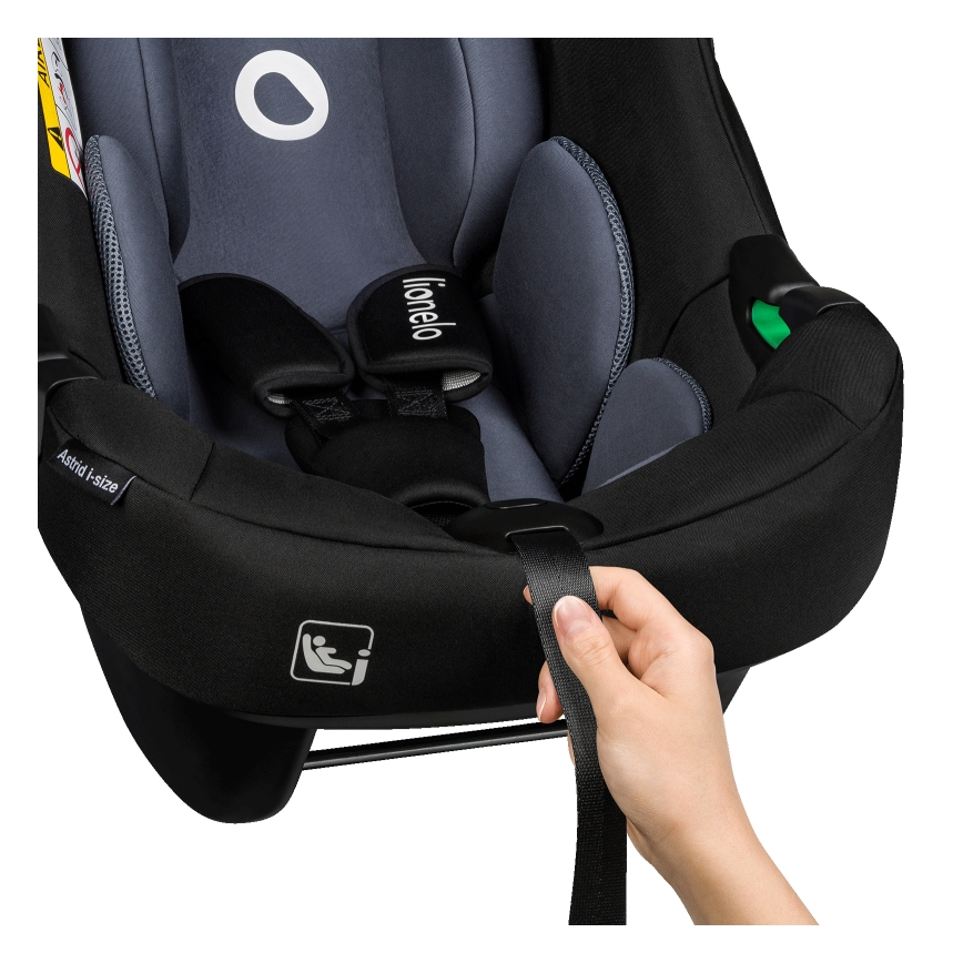 Lionelo - Kääntyvä turvaistuin jalustalla ASTRID SET i-Size 40-87 cm musta/harmaa