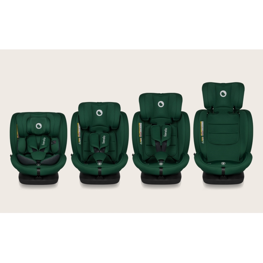Lionelo - Kääntyvä turvaistuin jalustalla BASTIAAN i-Size 40-150 cm Green Forest