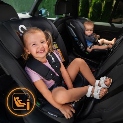 Lionelo - Kääntyvä turvaistuin jalustalla BASTIAAN i-Size 40-150 cm Grey Stone