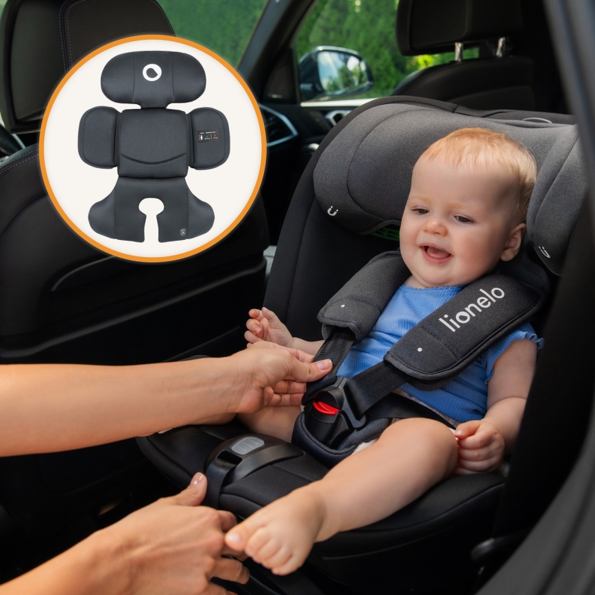 Lionelo - Kääntyvä turvaistuin jalustalla BASTIAAN i-Size 40-150 cm Grey Stone