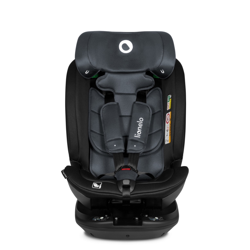 Lionelo - Kääntyvä turvaistuin jalustalla BASTIAAN i-Size 40-150 cm Grey Stone