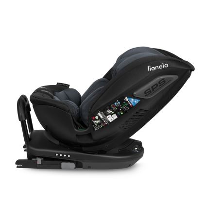 Lionelo - Kääntyvä turvaistuin jalustalla BASTIAAN i-Size 40-150 cm Grey Stone