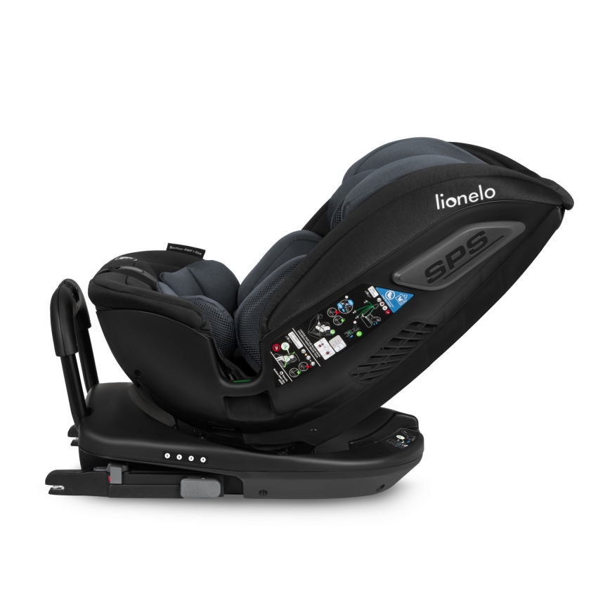 Lionelo - Kääntyvä turvaistuin jalustalla BASTIAAN i-Size 40-150 cm Grey Stone