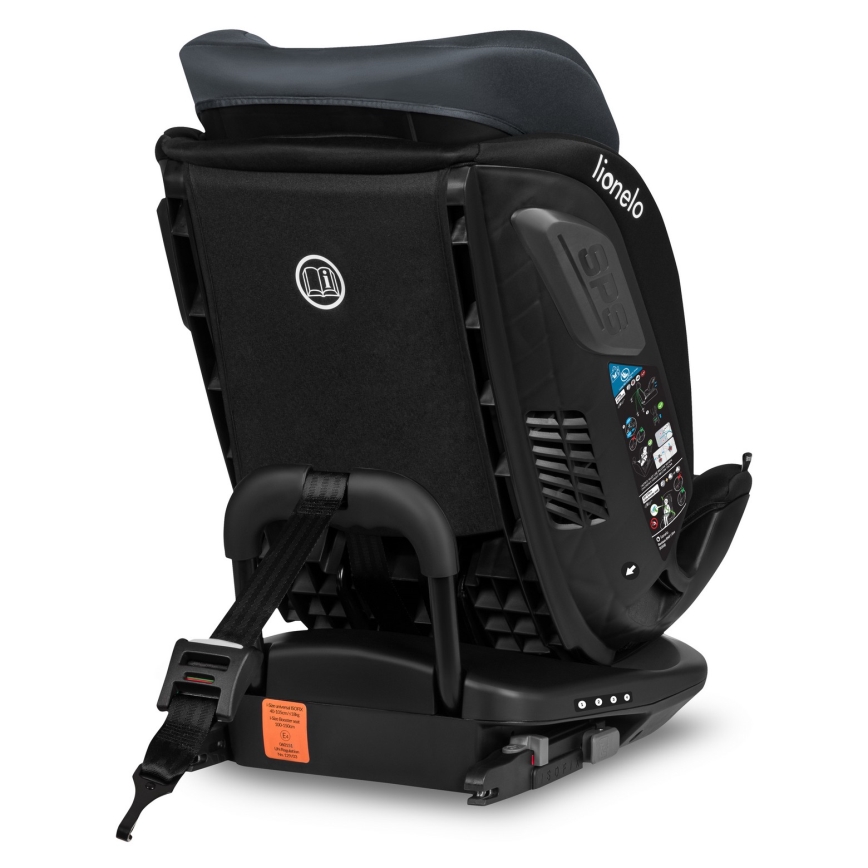 Lionelo - Kääntyvä turvaistuin jalustalla BASTIAAN i-Size 40-150 cm Grey Stone