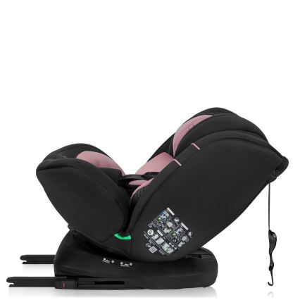 Lionelo - Kääntyvä turvaistuin jalustalla BASTIAAN i-Size 40-150 cm Pink Rose