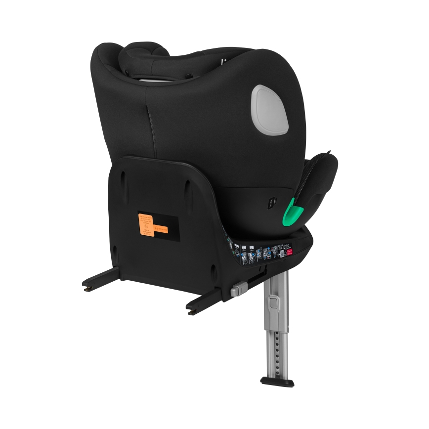 Lionelo - Pyörivä turvaistuin jalustalla BRAAM AIR i-Size 40-150 cm Black Carbon