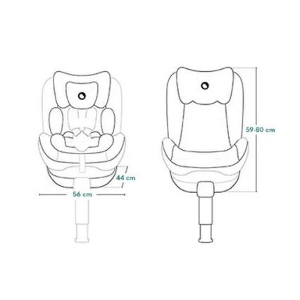 Lionelo - Pyörivä turvaistuin jalustalla BRAAM AIR i-Size 40-150 cm Black Carbon