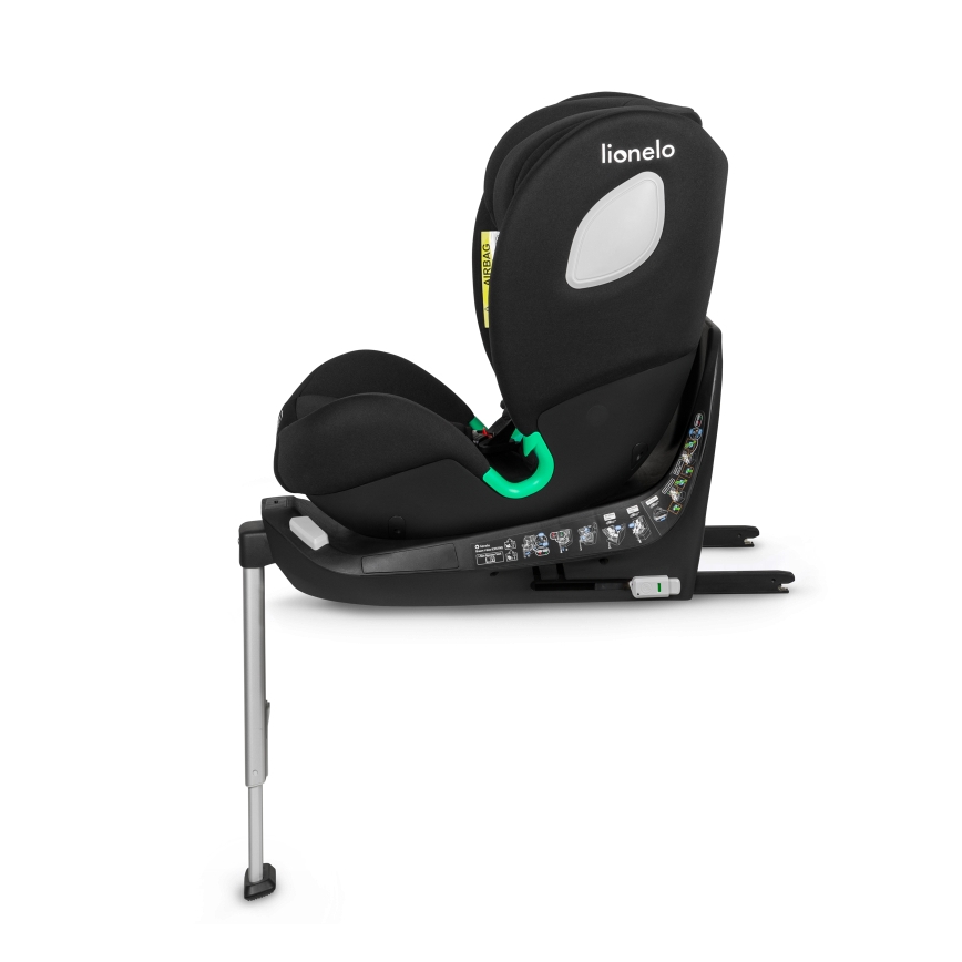 Lionelo - Kääntyvä turvaistuin jalustalla BRAAM i-Size 40-150 cm Black Carbon