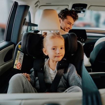 Lionelo - Kääntyvä turvaistuin jalustalla BRAVE i-Size 40-150 cm Black Carbon