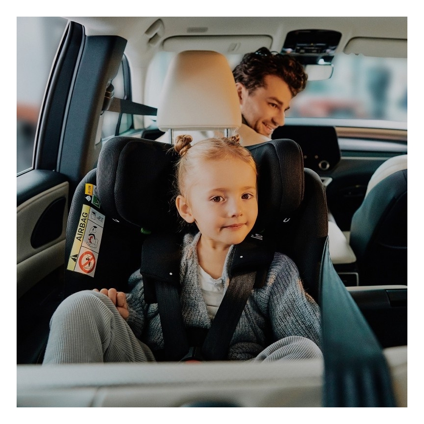 Lionelo - Kääntyvä turvaistuin jalustalla BRAVE i-Size 40-150 cm Black Carbon