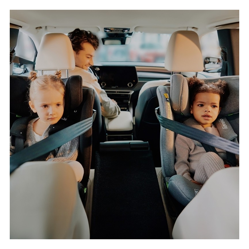 Lionelo - Kääntyvä turvaistuin jalustalla BRAVE i-Size 40-150 cm Black Carbon