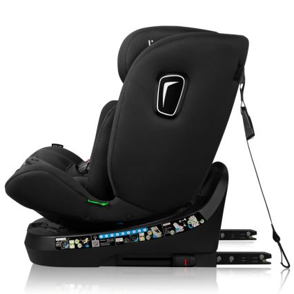 Lionelo - Kääntyvä turvaistuin jalustalla BRAVE i-Size 40-150 cm Black Carbon