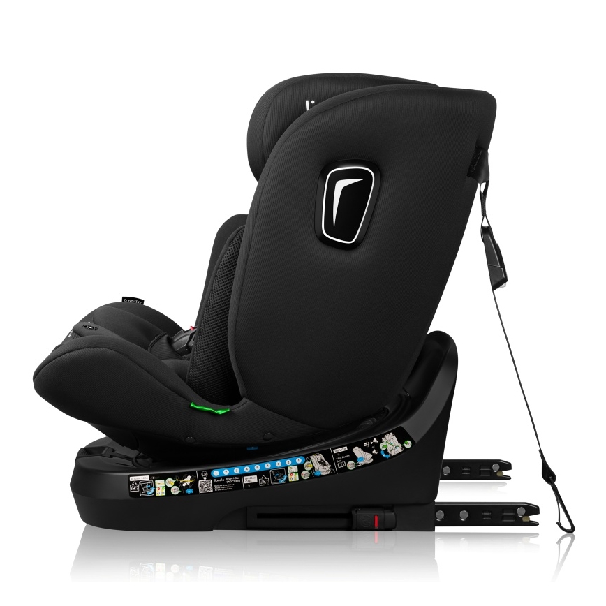 Lionelo - Kääntyvä turvaistuin jalustalla BRAVE i-Size 40-150 cm Black Carbon