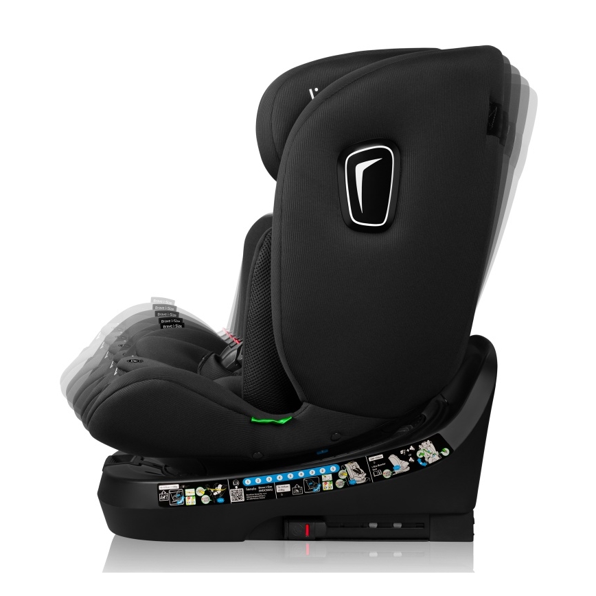 Lionelo - Kääntyvä turvaistuin jalustalla BRAVE i-Size 40-150 cm Black Carbon