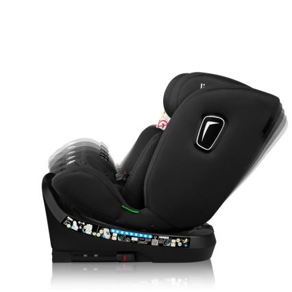 Lionelo - Kääntyvä turvaistuin jalustalla BRAVE i-Size 40-150 cm Black Carbon