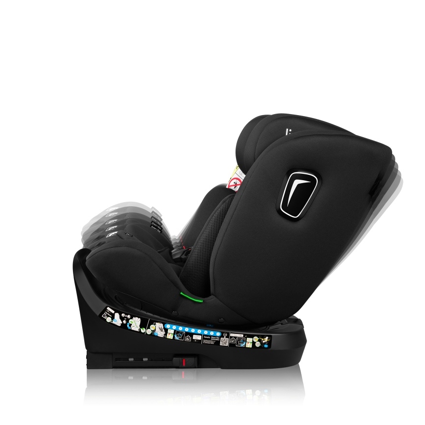 Lionelo - Kääntyvä turvaistuin jalustalla BRAVE i-Size 40-150 cm Black Carbon