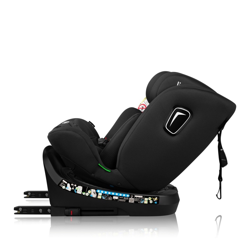 Lionelo - Kääntyvä turvaistuin jalustalla BRAVE i-Size 40-150 cm Black Carbon