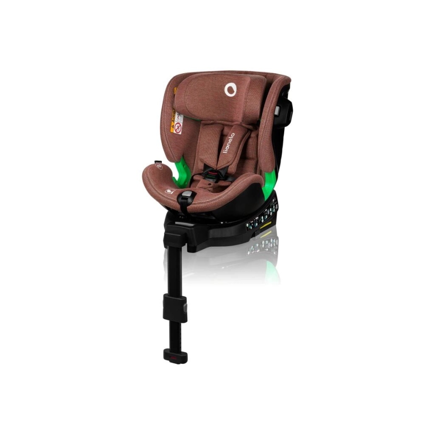Lionelo - Kääntyvä turvaistuin jalustalla HARMONY i-Size 40-150 cm tiilenpunainen