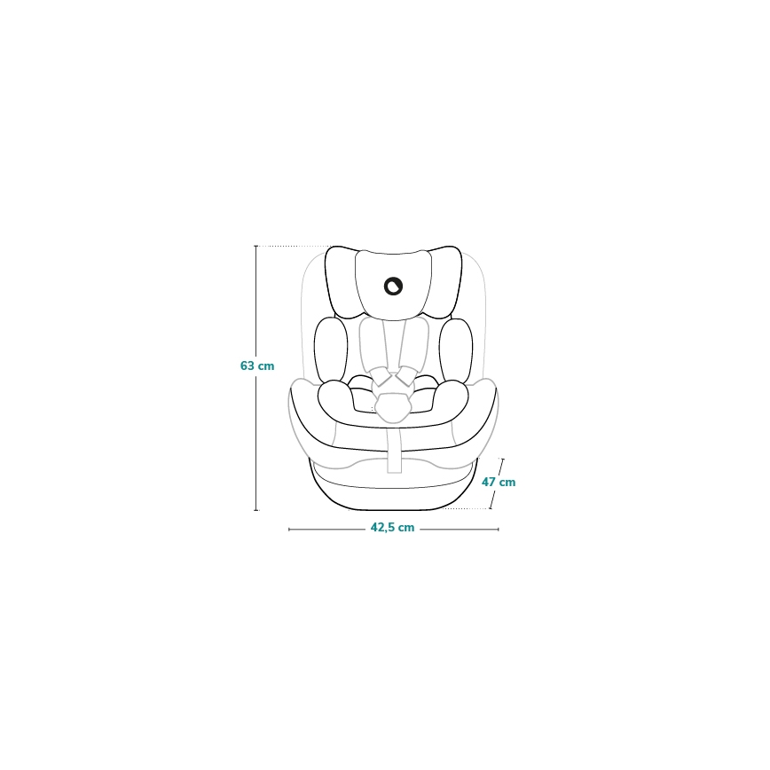 Lionelo - Kääntyvä turvaistuin jalustalla HARPER i-Size 76-150 cm Musta Carbon