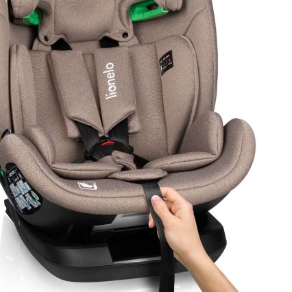 Lionelo - Kääntyvä turvaistuin jalustalla LAVENDER i-Size 76-150 cm Beige Latte