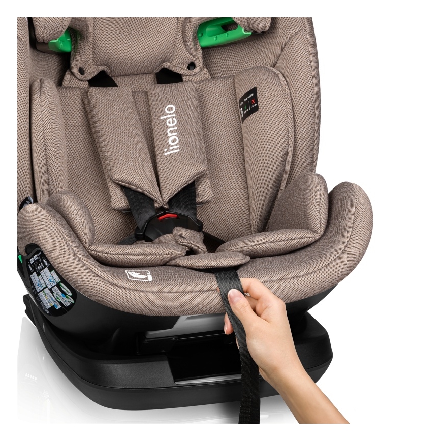 Lionelo - Kääntyvä turvaistuin jalustalla LAVENDER i-Size 76-150 cm Beige Latte