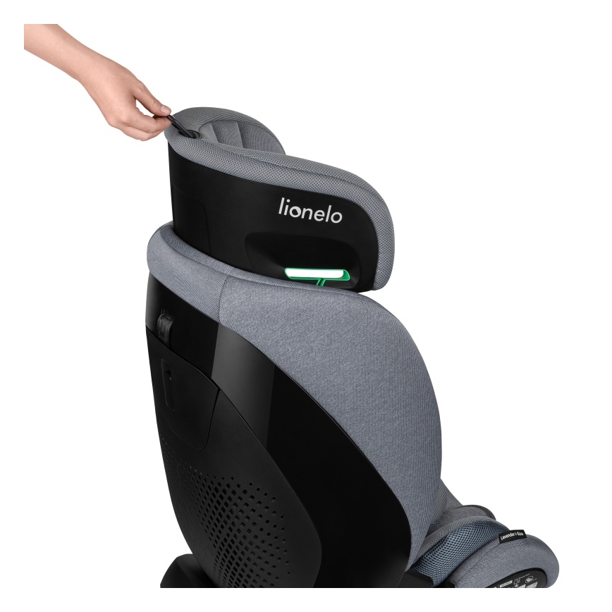 Lionelo - Kääntyvä turvaistuin jalustalla LAVENDER i-Size 76–150 cm, kivenharmaa