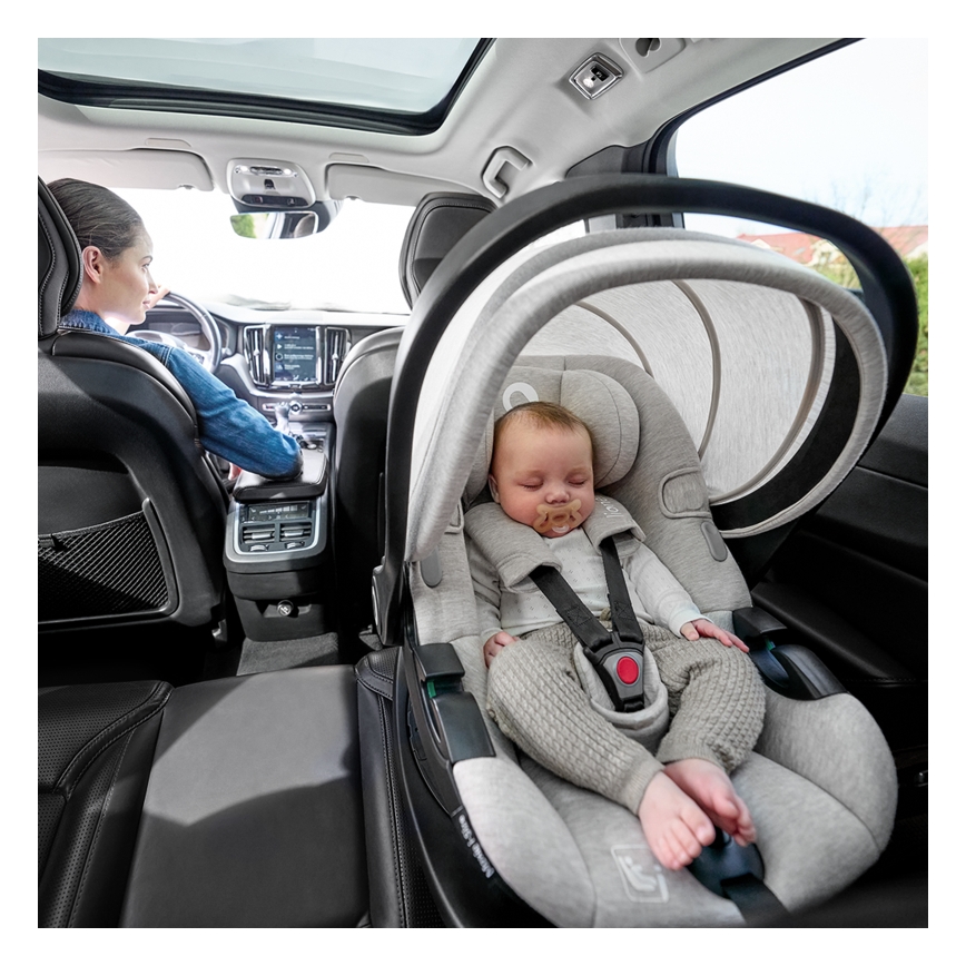 Lionelo - Kääntyvä turvaistuin jalustalla MOXIE SET i-Size 40-87 cm Beige Sand