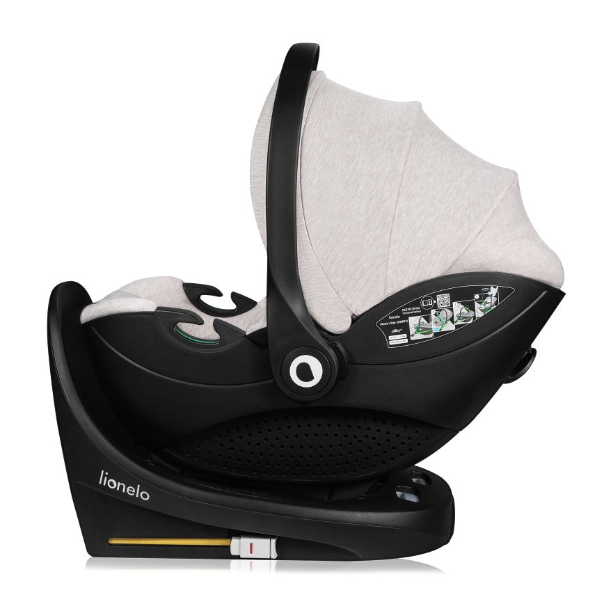 Lionelo - Kääntyvä turvaistuin jalustalla MOXIE SET i-Size 40-87 cm Beige Sand