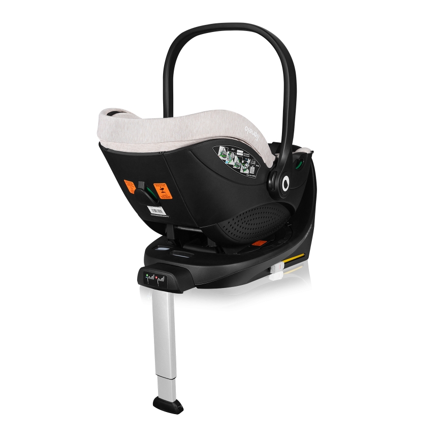 Lionelo - Kääntyvä turvaistuin jalustalla MOXIE SET i-Size 40-87 cm Beige Sand