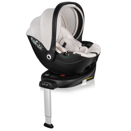 Lionelo - Kääntyvä turvaistuin jalustalla MOXIE SET i-Size 40-87 cm Beige Sand