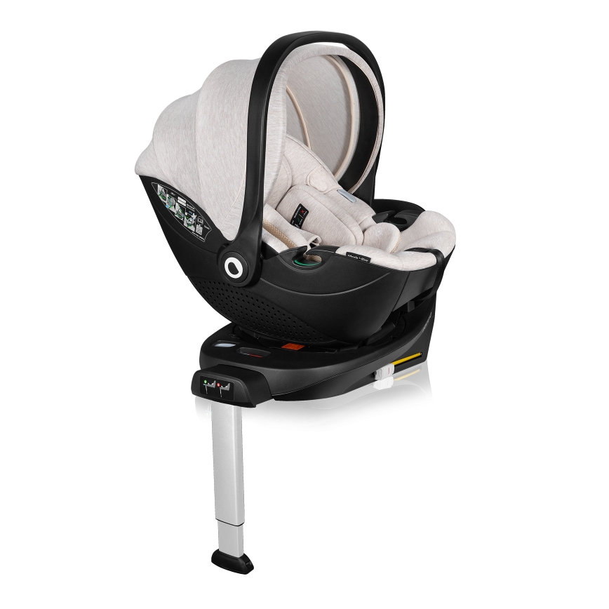 Lionelo - Kääntyvä turvaistuin jalustalla MOXIE SET i-Size 40-87 cm Beige Sand