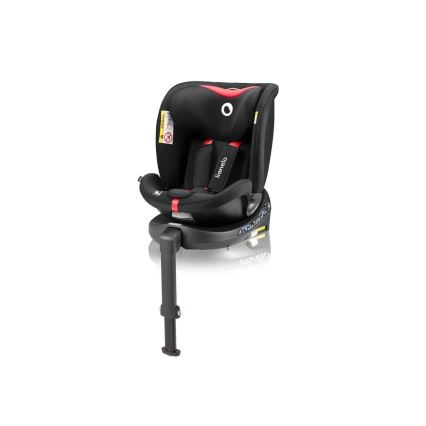 Lionelo - Kääntyvä turvaistuin jalustalla NAVY i-Size 40-150 cm musta/punainen