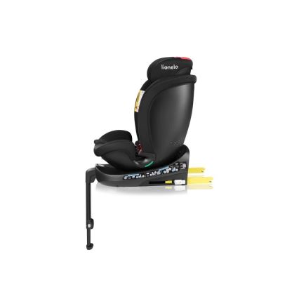 Lionelo - Kääntyvä turvaistuin jalustalla NAVY i-Size 40-150 cm musta/punainen