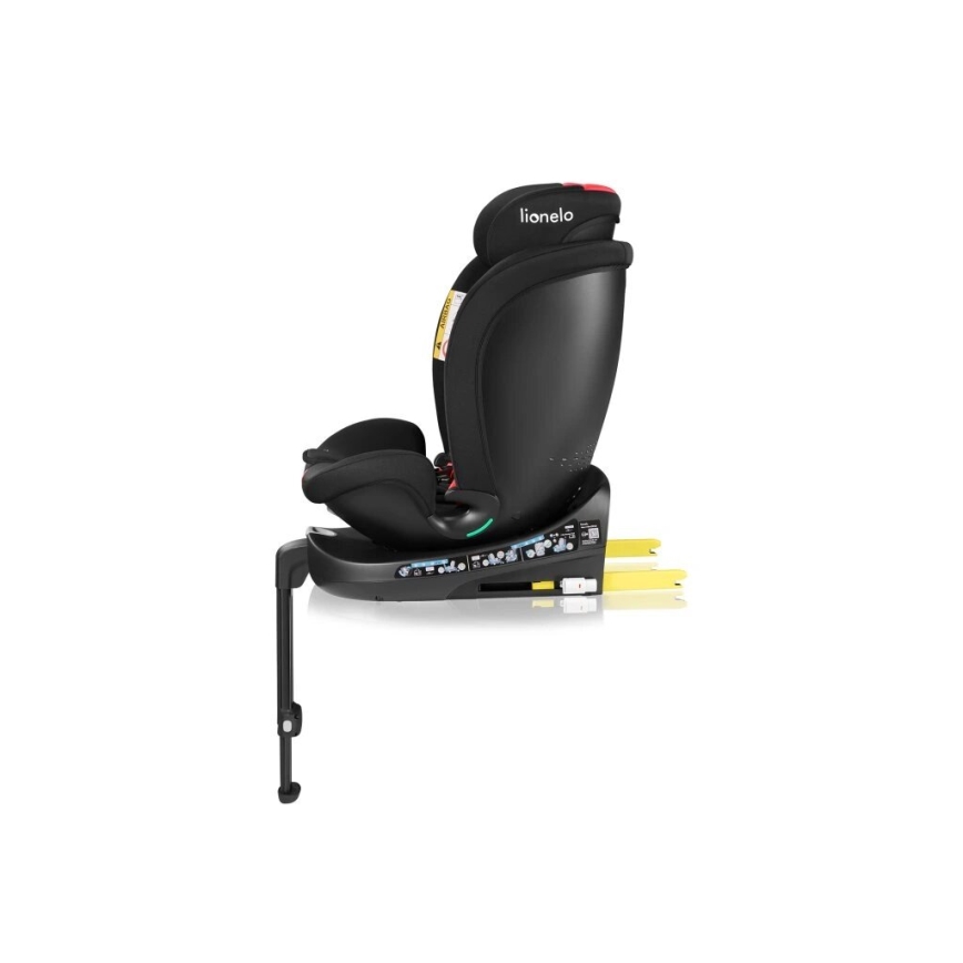 Lionelo - Kääntyvä turvaistuin jalustalla NAVY i-Size 40-150 cm musta/punainen