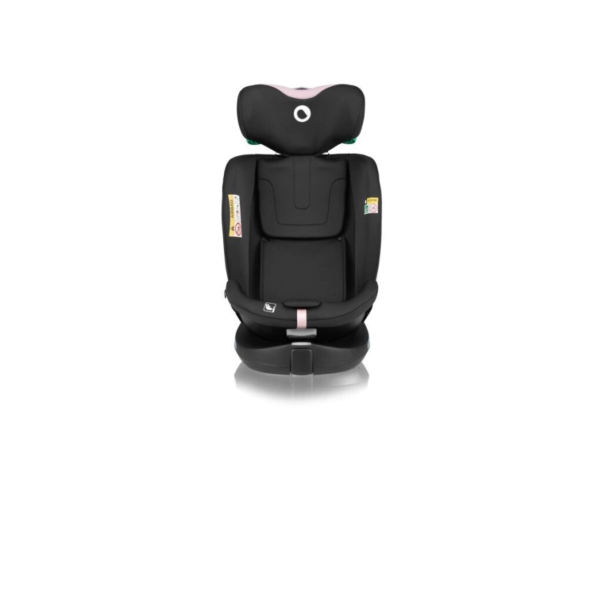 Lionelo - Kääntyvä turvaistuin jalustalla NAVY i-Size 40-150 cm musta/vaaleanpunainen