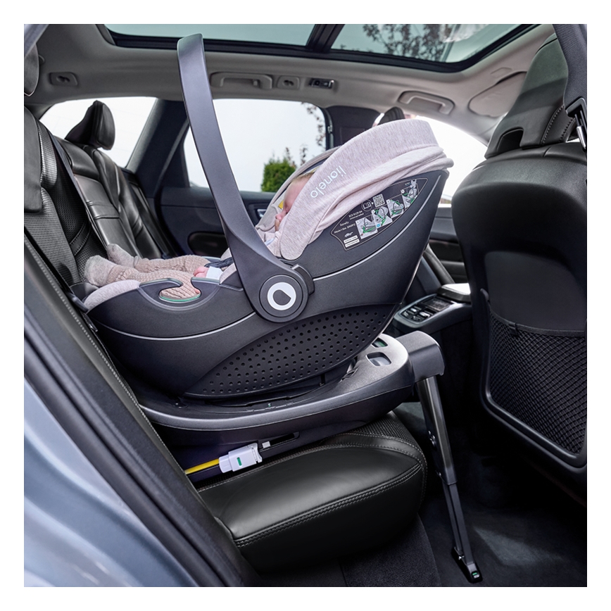 Lionelo - Kääntyvä turvaistuin jalustan kanssa MOXIE SET i-Size 40-87 cm Pink Mauve