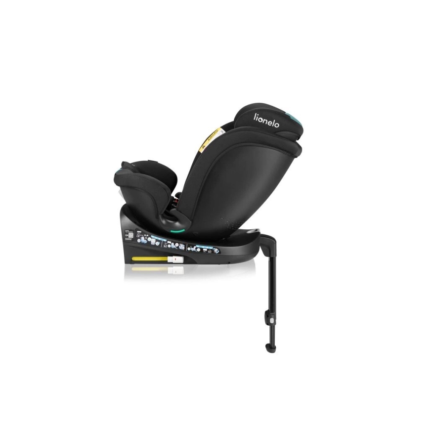Lionelo - Kääntyvä turvaistuin jalustan kanssa NAVY i-Size 40-150 cm musta/turkoosi
