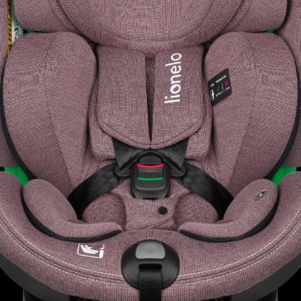 Lionelo - Kääntyvä turvaistuin pohjalevyllä HARMONY i-Size 40-150 cm vaaleanpunainen