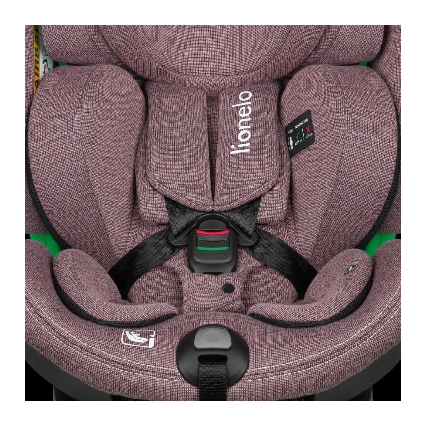 Lionelo - Kääntyvä turvaistuin pohjalevyllä HARMONY i-Size 40-150 cm vaaleanpunainen