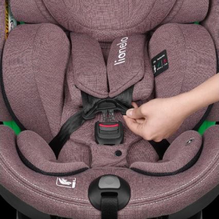 Lionelo - Kääntyvä turvaistuin pohjalevyllä HARMONY i-Size 40-150 cm vaaleanpunainen