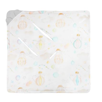 Lionelo - Kapalo turvaistuimeen TRAVEL SWADDLE 90x90 cm Harmaa Baloon