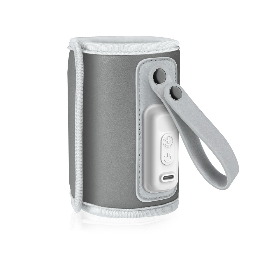Lionelo - Ladattava pullonlämmitin THERMUP GO 18W/5V Harmaa/hopea